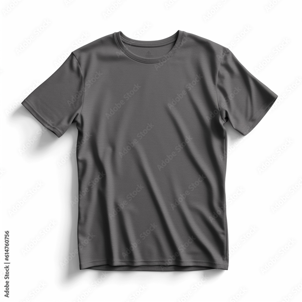 3D rendered Dark Grey Tshirt with copy space mockup - ai generative 3D rendered Dark Grey Tshirt with copy space mockup - ai generative