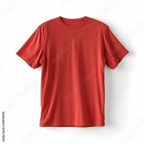 3D rendered Red Tshirt with copy space mockup - ai generative