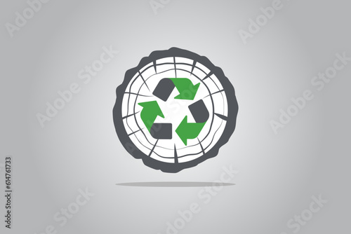  Tree Wood recycle template elemnet vector suistable for factory wood recycle