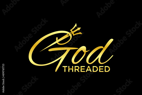 God Threaded Trailor logo text design template element vector