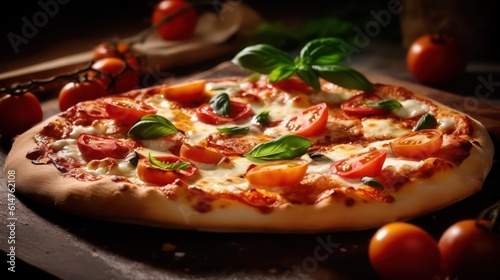 pizza on a wooden background