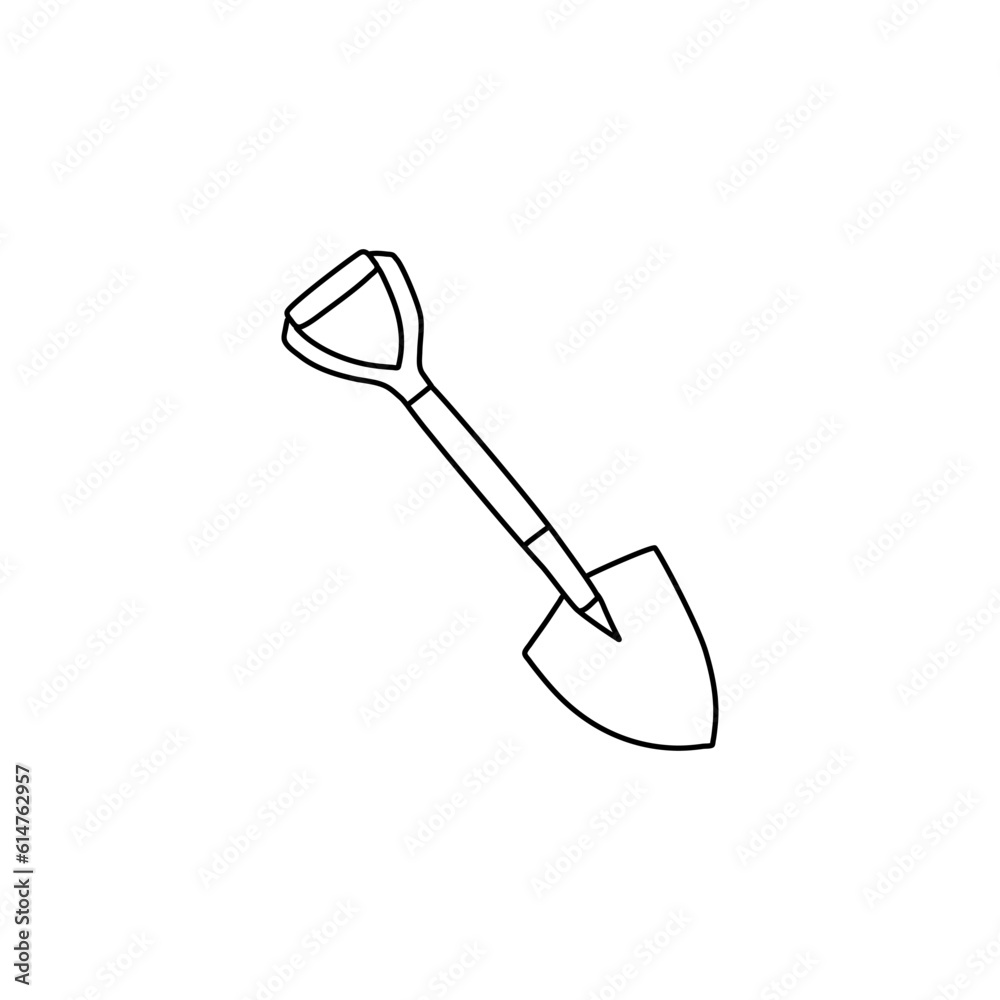 Shovel with a wooden handle. Bayonet shovel. Vector illustration. Shovel with a wooden handle. Bayonet shovel. Vector illustration.