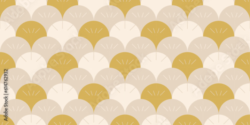 秋のイチョウの背景パターン（和風・和モダン・和柄） 黄色