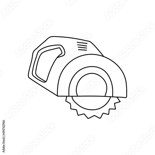 Circular saw hand drawn illustration.