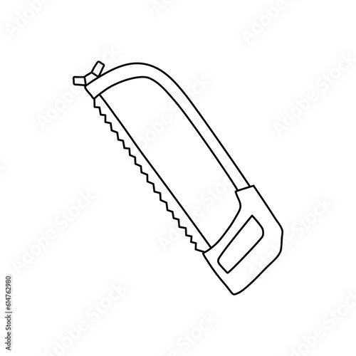 Doodle saw icon in vector. Hand drawn saw icon in vector