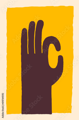 Gesture ok hand shows sign of okay vector illustration