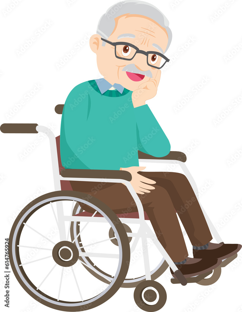 senior,old people, elderly in wheelchair patient and nursing