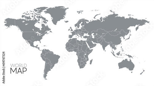 Illustration of a Colored map of world, vector 10 eps.