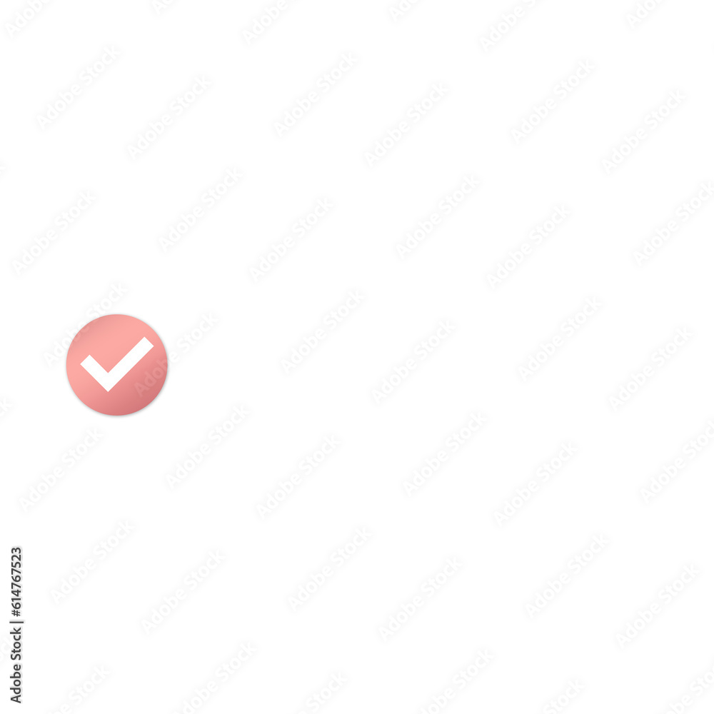 pink check circle in banner bar