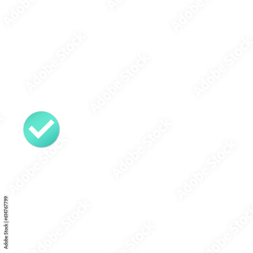 green mint check circle in banner bar