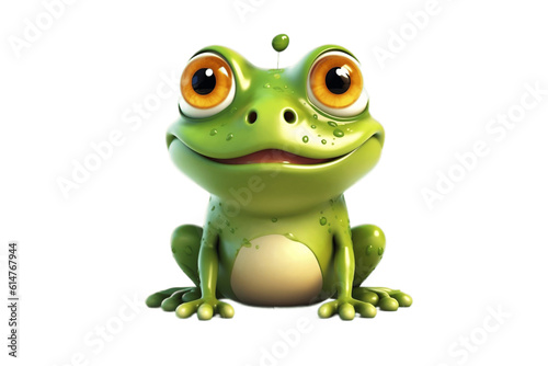 Friendly Frog Cartoon Character on Transparent Background. AI © Usmanify