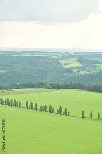 View from hill in germany sachsen scenic panorama photo