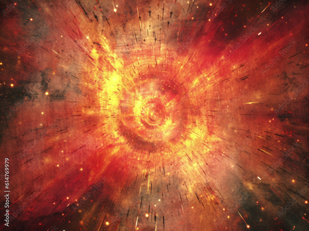 An AI-generated illustration of the awe-inspiring phenomenon of a supernova. Bursting with vibrant colours and cosmic energy, the explosive power and immense beauty of a dying star. 