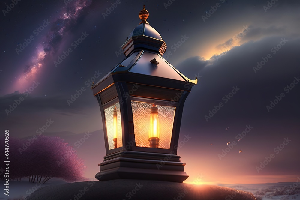 3d rendering lantern for Islamic background 3d rendering lantern for Islamic background
