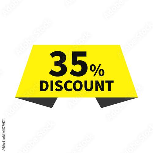 35 Discount In Yellow Black Color Ribbon Rectangle Shape For Promotion Sale
