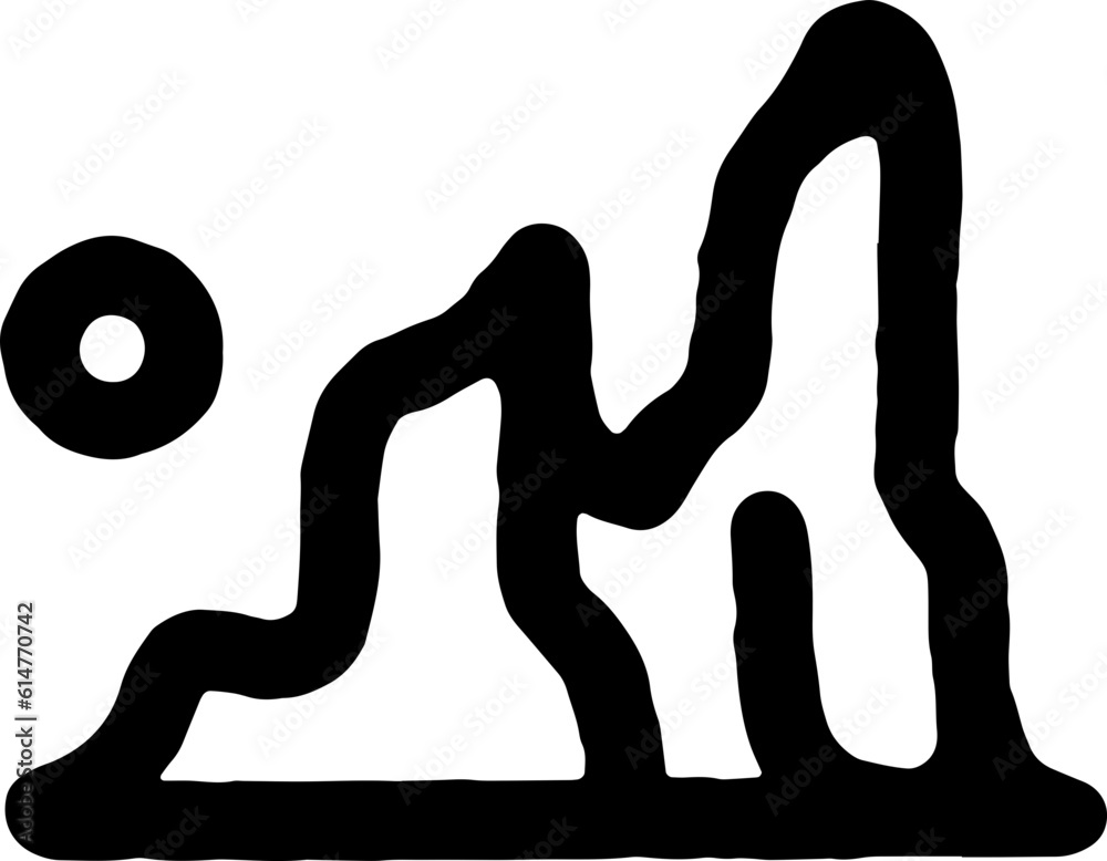 Fototapeta premium Desert Valleys Hills Mountainhills Cactus Logo Set