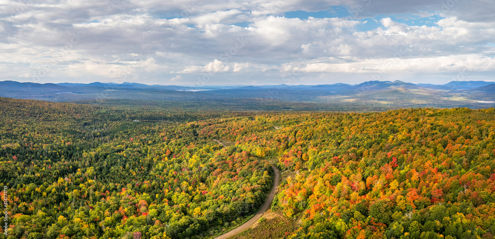 Autumn colors at Quill Hill - Rangeley Lakes overlook in western Maine