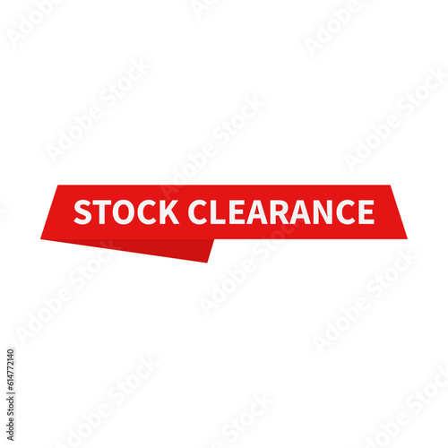 Stock Clearance In Red Color Rectangle Ribbon Shape
