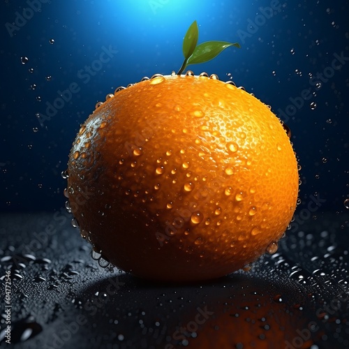 Realistic Orange and Water splash
