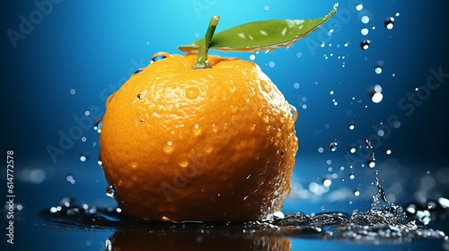 Realistic Orange and Water splash