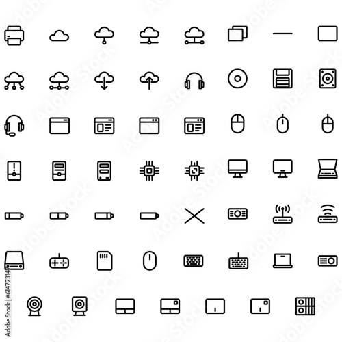 Vector of Computer and IT Icon Set. Perfect for user interface, new application.