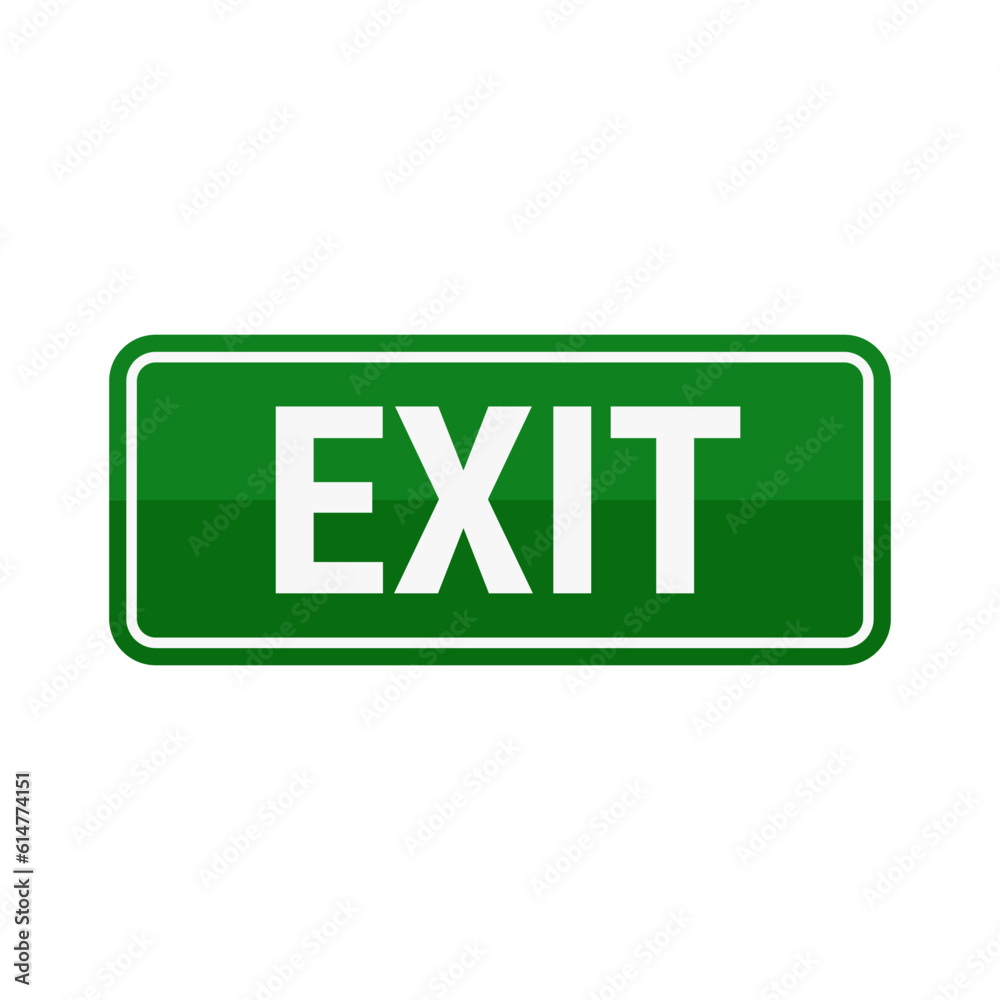 Exit Button In Green Color Rectangle Shape With White Line
Exit Button In Green Color Rectangle Shape With White Line