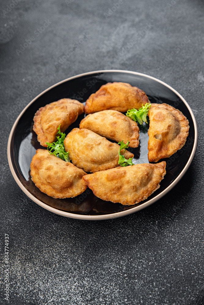empanadas meat pie stuffed meal food snack on the table copy space food background rustic top view empanadas meat pie stuffed meal food snack on the table copy space food background rustic top view