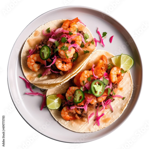 Delicious Shrimp Tacos Isolated on a Transparent Background