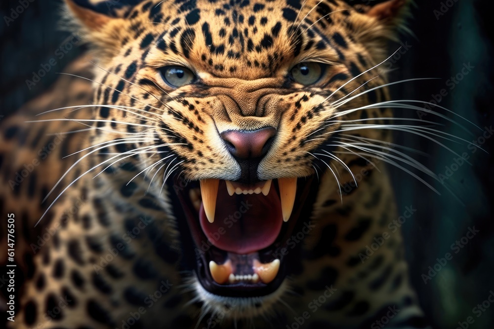 Naklejka premium A ferocious leopard symbol of the Greece empire Daniel Biblical prophecies Generative AI Illustration