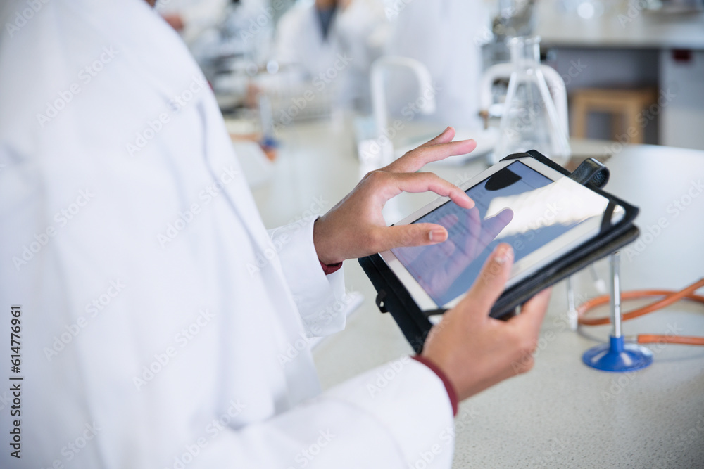 Scientist using digital tablet in laboratory Scientist using digital tablet in laboratory
