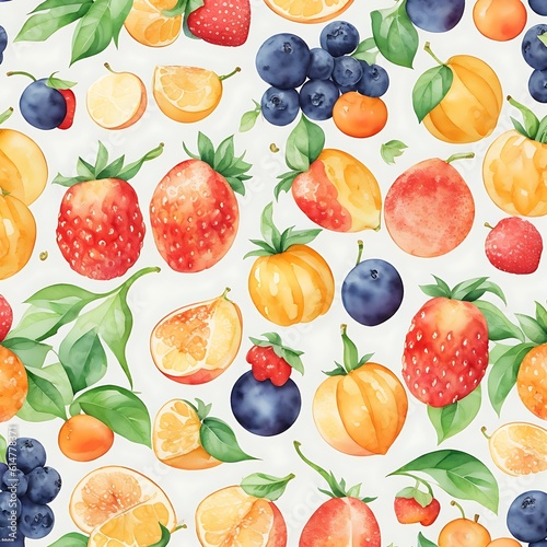 Fruit Watercolor Background