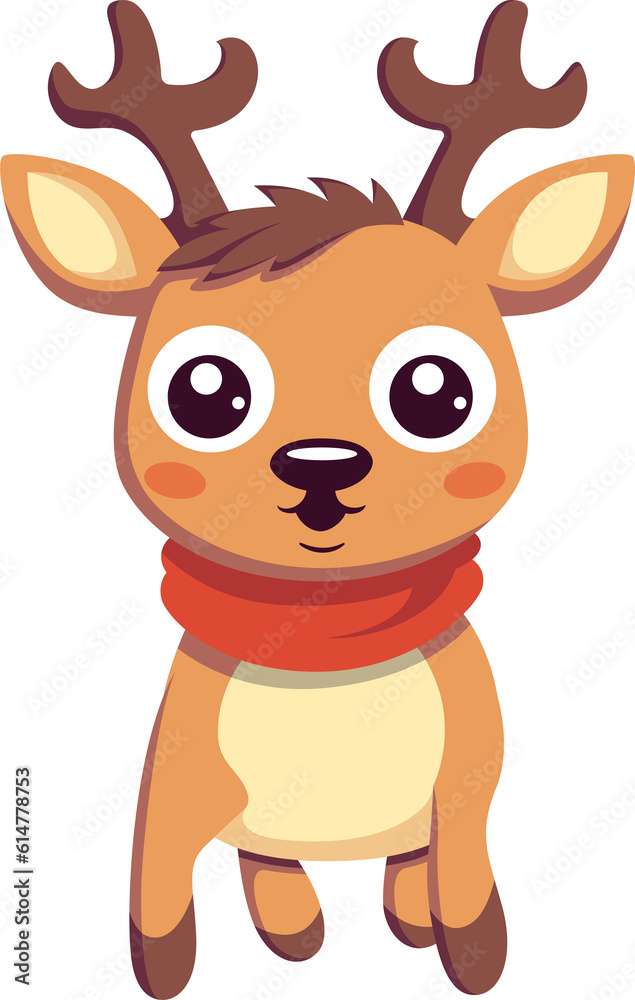 Cute reindeer cartoon minimal