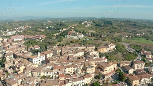 aerial view of the town of montespertoli tuscany photo