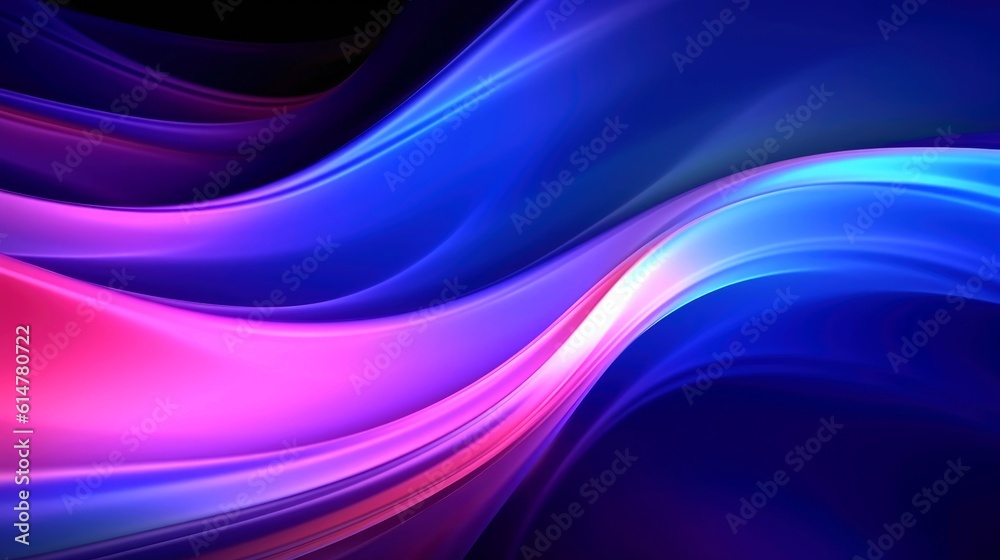 Abstract multicolor wavy line of light, neon glowing lines, magic energy space light concept, abstract background wallpaper design, Generative AI illustration