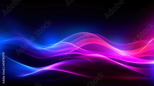 Abstract multicolor wavy line of light, neon glowing lines, magic energy space light concept, abstract background wallpaper design, Generative AI illustration