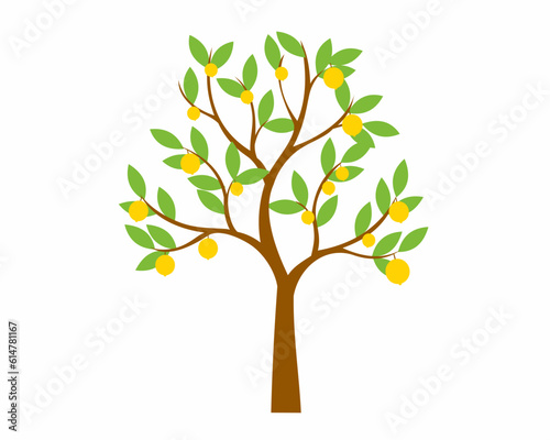 Lemon tree healthy refreshing juice Vector illustration in flat style.