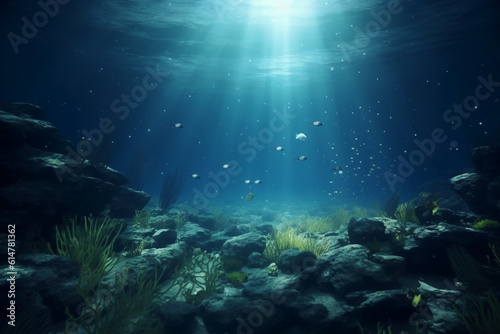 Underwater, no water in sight. AI generative