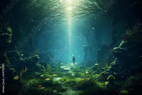 Underwater, no water in sight. AI generative © SANGHYUN