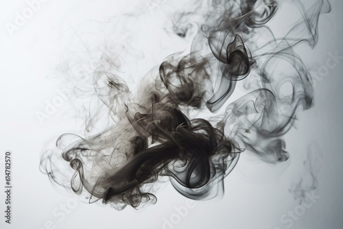 White background with rising smoke. Generative AI