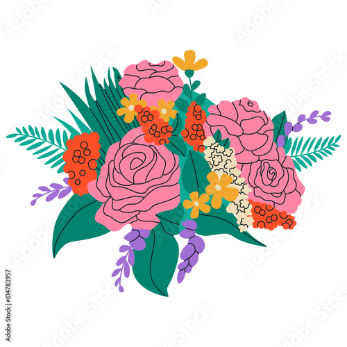 Bouquet of colorful decorative flowers
