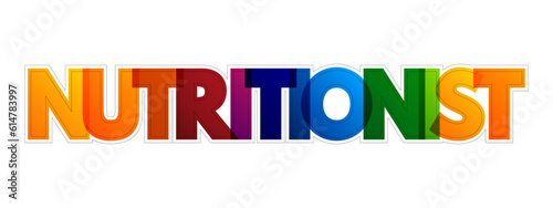Nutritionist colorful text quote, health concept background