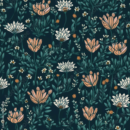 seamless floral pattern, texture of flowers, a pattern template for designer using Generative Ai technologie