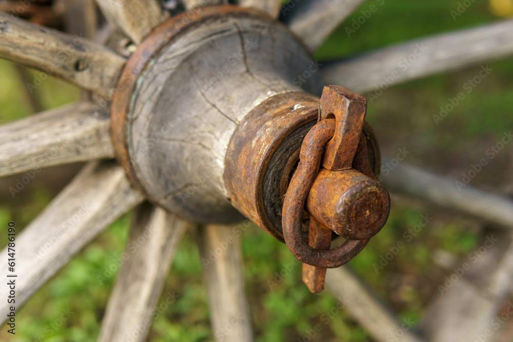 close up of wooden axle