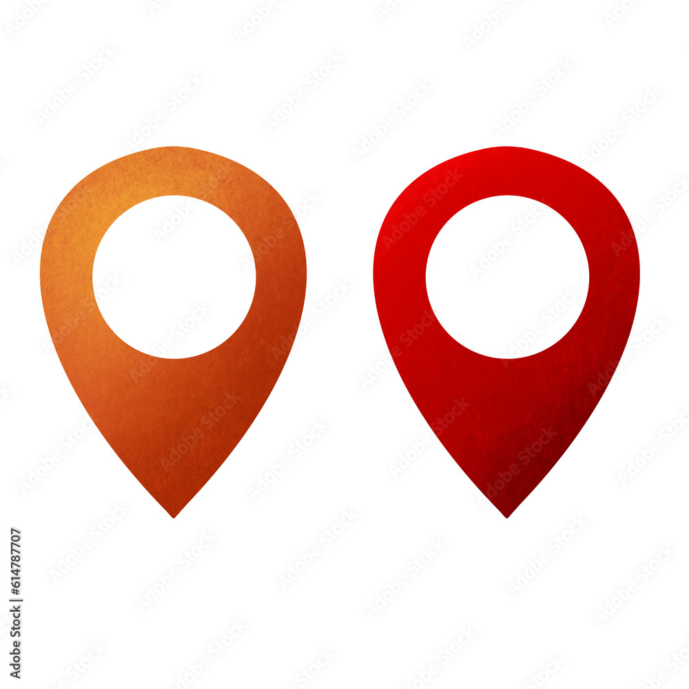 pin point icon. red map location symbol isolated on white background. pin point icon. red map location symbol isolated on white background.