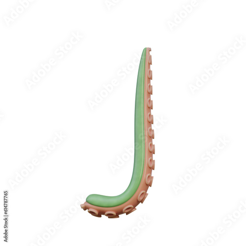 Tentacles Funny 3D Alphabet or PNG Letters