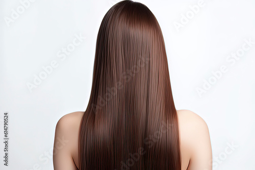 A woman's beautiful straight hair. AI technology generated image