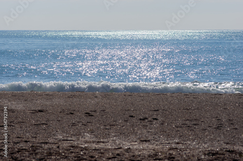 Fototapeta Naklejka Na Ścianę i Meble -  Sea waves on a sand beach