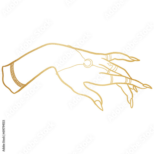 Golden Witch Hand Drawing