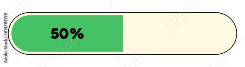 50 Percent Progress Loading Bar vector illustration isolated on transparent background