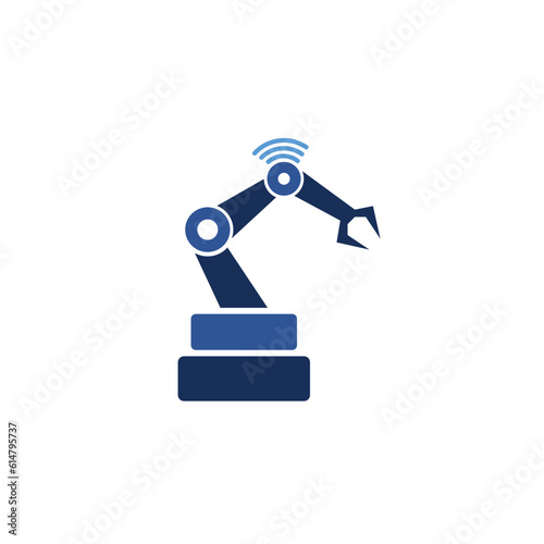 Robotic hand icon. Factory automation, Industry 4.0, Internet of Things, robot icon vector illustration.